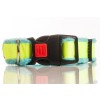 Halsband neon aus Gurtband, gepolstert, Farbe: türkis (Polster), gelb (Gurtband) Breite: 30mm