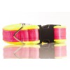Halsband neon aus Gurtband, gepolstert, Farbe: gelb (Polster), pink (Gurtband) Breite: 40mm