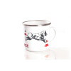 Emaille-Tasse 0,3l mit Hundesportmotiv, zweifarbig