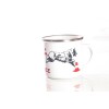 Emaille-Tasse 0,3l mit Hundesportmotiv, zweifarbig