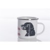Emaille-Tasse 0,3l mit Hunderasse, zweifarbig, rot-weiß Labrador