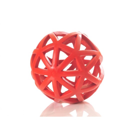 Vollgummi-Gitterball  Farbe: rot Größe: 12,5cm