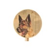 Fährtenschild "Deutscher Schäferhund" aus Holz, bedruckt mit Foto oder Logo auf der Vorderseite, 15cm Durchmesser