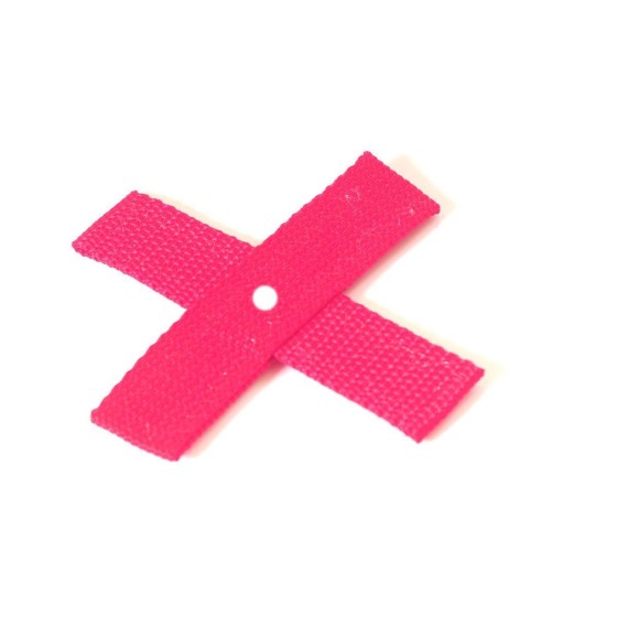 Kreuz, Target aus Gurtband ca. 10x10 cm, 25mm breit pink