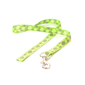 Hundeleine, ca. 1m lang, grün mit Kreisen, ohne Handschlaufe