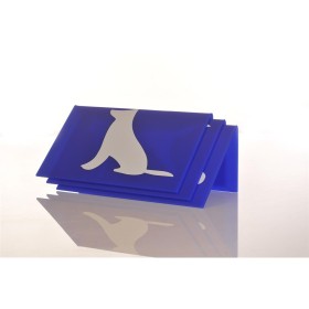 Schilderset, mit Symbolen für Sitz, Platz und Steh, blau, Acrylglas