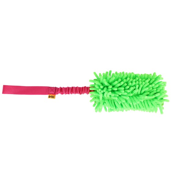 Mop-Zergel am Bungeseil mit Handschlaufe Breite 7 cm, Länge: 18 cm (ohne Band) Farbe: grün/pink
