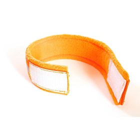 Reflektorhalsband mit Klettverschluss, neonorange, 4 cm breit, 42 cm lang