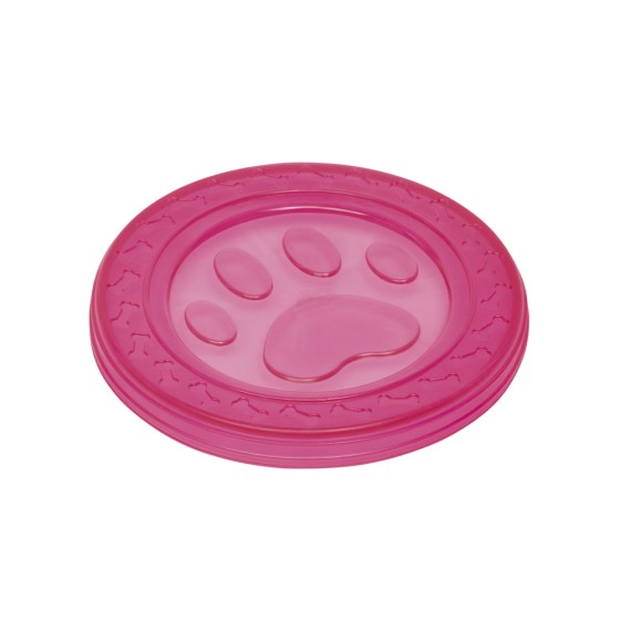 TPR Frisbee-Scheibe Fly-Disc "Paw" mit Tatze, pink