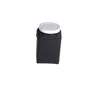 Eckiges Glas mit Softshell-Überzug und Baumwolltuch