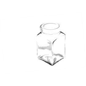 Eckiges Glas mit Softshell-Überzug und Baumwolltuch