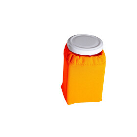 Eckiges Glas mit Softshell-Überzug und Baumwolltuch