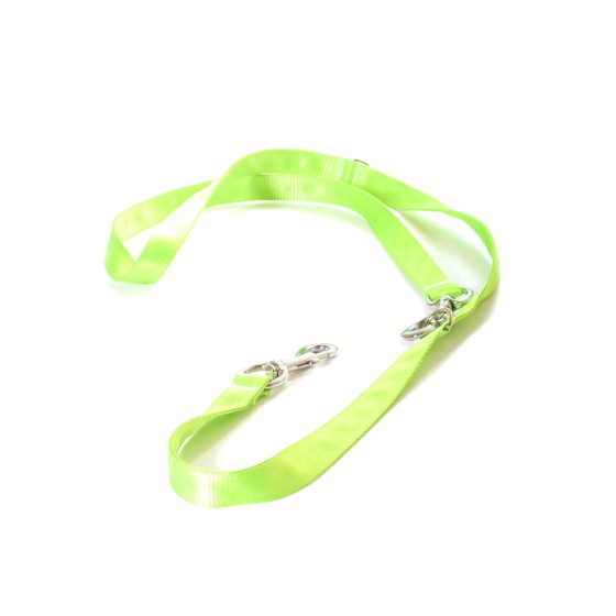 Leine aus neonfarbenem Gurtband, 25mm breit neongrün 2m Umhängeleine, 3-fach-verstellbar