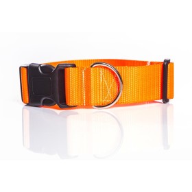 Halsband aus Gurtband neonfarben Steckschließer 4cm neonorange